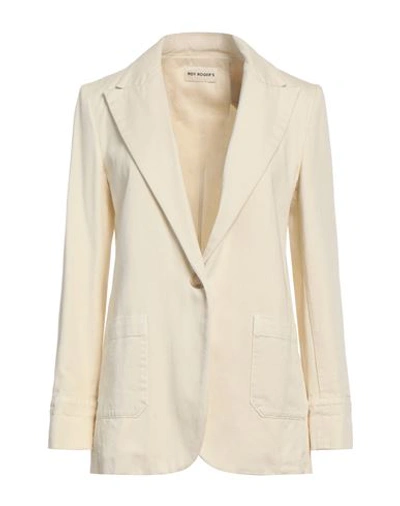 Roy Rogers Roÿ Roger's Woman Blazer Ivory Size 6 Cotton In White