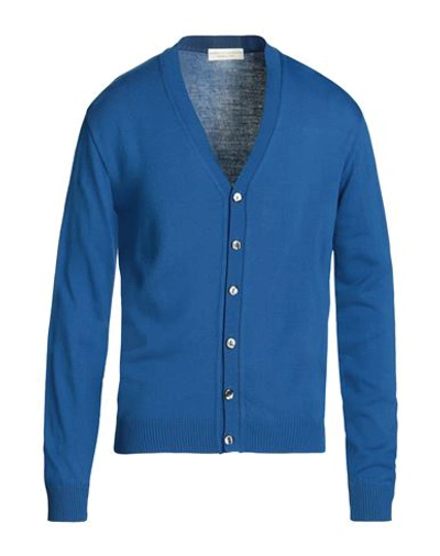 Filippo De Laurentiis Man Cardigan Blue Size L Wool, Polyester, Polyamide