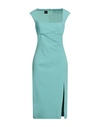 Pinko Woman Midi Dress Turquoise Size 8 Polyester, Elastane In Blue