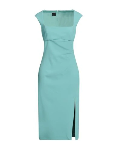 Pinko Woman Midi Dress Turquoise Size 8 Polyester, Elastane In Blue