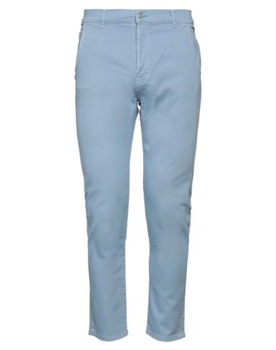 Grey Daniele Alessandrini Man Pants Light Blue Size 34 Cotton, Elastane