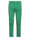 Grey Daniele Alessandrini Man Pants Green Size 32 Cotton, Elastane