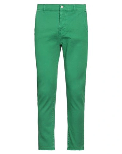 Grey Daniele Alessandrini Man Pants Green Size 33 Cotton, Elastane