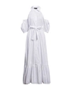 Angela Mele Milano Woman Maxi Dress White Size L Cotton, Elastane