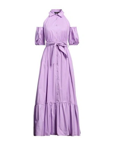 Angela Mele Milano Woman Maxi Dress Light Purple Size L Cotton, Elastane