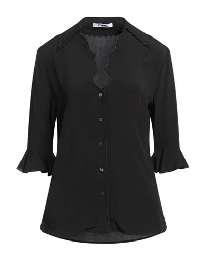 Vivetta Woman Shirt Black Size 8 Acetate, Silk, Polyester