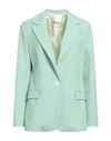 Ottod'ame Woman Blazer Light Green Size 6 Polyester, Viscose, Elastane In Green