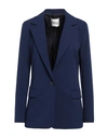 Ottod'ame Woman Blazer Blue Size 8 Polyester, Viscose, Elastane