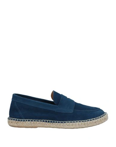 Abarca Man Espadrilles Blue Size 10 Leather In Blue