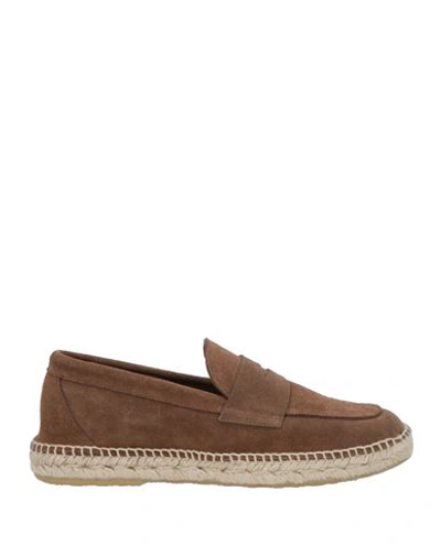 Abarca Man Espadrilles Brown Size 7 Leather In Brown