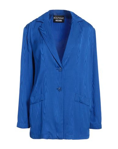 Boutique Moschino Woman Blazer Bright Blue Size 8 Viscose