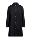 AMI ALEXANDRE MATTIUSSI AMI ALEXANDRE MATTIUSSI MAN OVERCOAT & TRENCH COAT MIDNIGHT BLUE SIZE 42 COTTON
