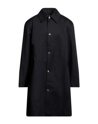 AMI ALEXANDRE MATTIUSSI AMI ALEXANDRE MATTIUSSI MAN OVERCOAT & TRENCH COAT MIDNIGHT BLUE SIZE 42 COTTON