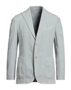 Boglioli Man Blazer Sky Blue Size 38 Cotton, Silk