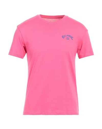 Billabong Man T-shirt Fuchsia Size S Organic Cotton In Pink