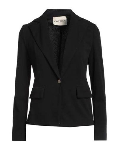 Kartika Woman Blazer Black Size 8 Polyester, Elastane