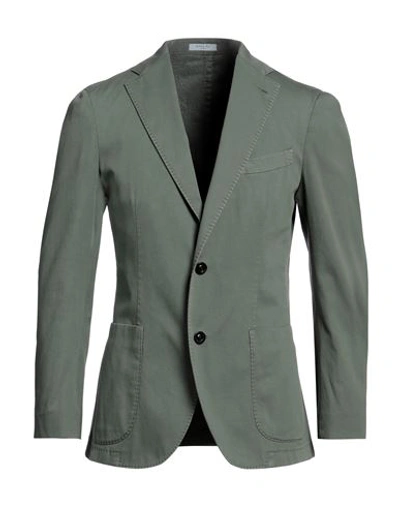 Boglioli Man Blazer Sage Green Size 46 Cotton, Elastane