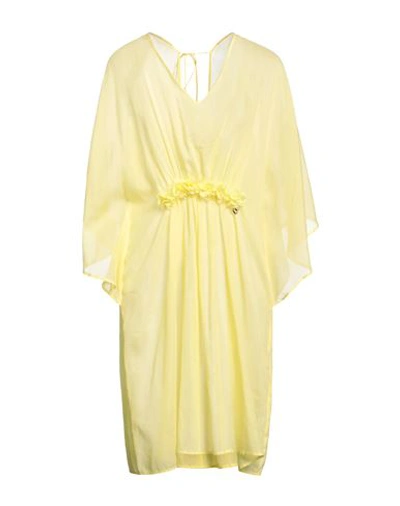 Blugirl Blumarine Woman Mini Dress Yellow Size 4 Cotton, Silk