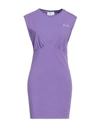 Gaelle Paris Gaëlle Paris Woman Mini Dress Purple Size 3 Cotton, Elastane In Purple