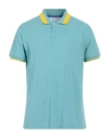 Invicta Man Polo Shirt Turquoise Size L Cotton In Blue