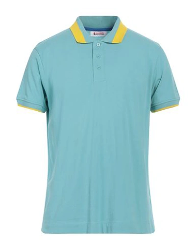 Invicta Man Polo Shirt Turquoise Size L Cotton In Blue