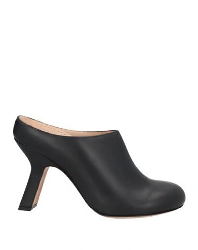 LOEWE LOEWE WOMAN MULES & CLOGS BLACK SIZE 8 LEATHER