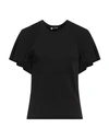 Merci .., Woman T-shirt Black Size S Cotton