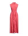 Jacob Cohёn Woman Maxi Dress Coral Size 10 Cotton, Elastane, Viscose, Polyester In Red