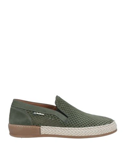 Baldinini Man Espadrilles Military Green Size 11 Leather In Green