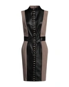 Gil Santucci Woman Midi Dress Black Size 10 Polyester, Elastane, Lambskin In Black