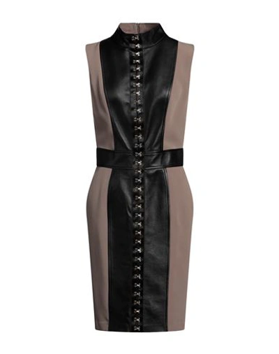 Gil Santucci Woman Midi Dress Black Size 8 Polyester, Elastane, Lambskin