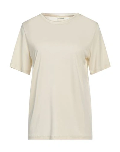 By Malene Birger Woman T-shirt Ivory Size M Lyocell In White