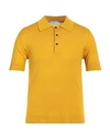 Pt Torino Man Sweater Ocher Size 44 Cotton, Silk In Yellow