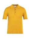 Pt Torino Man Sweater Ocher Size 42 Cotton, Silk In Yellow