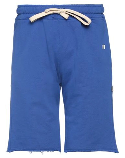 Daniele Alessandrini Homme Man Shorts & Bermuda Shorts Blue Size 36 Cotton