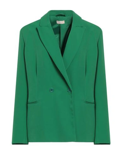 Liu •jo Woman Blazer Green Size 8 Polyester, Elastane