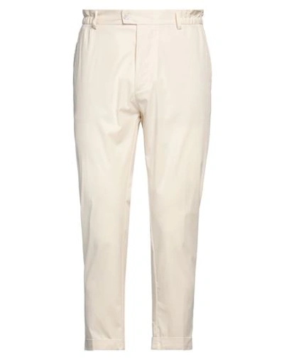 Yes London Man Pants Ivory Size 38 Cotton, Polyamide, Elastane In White