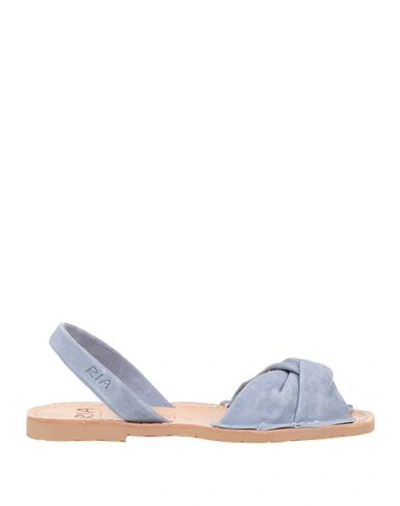 Ria Woman Sandals Pastel Blue Size 9 Leather