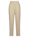 Angela Mele Milano Woman Pants Beige Size L Viscose, Polyester, Elastane