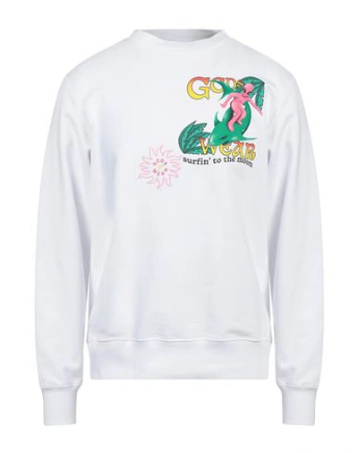 Gcds Man Sweatshirt White Size L Cotton