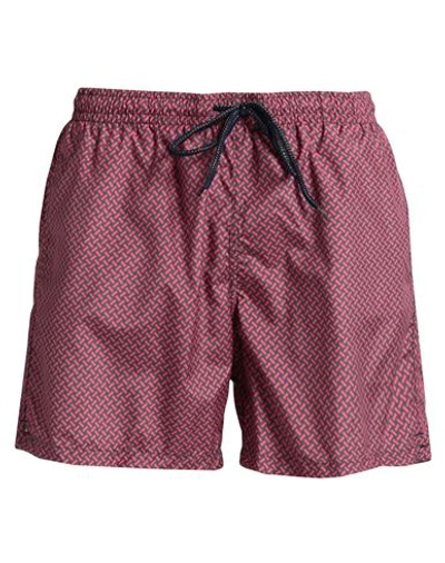 Drumohr Man Swim Trunks Red Size Xxl Polyester In Red