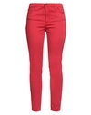 Armani Exchange Woman Pants Red Size 32 Cotton, Elastane