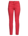 Armani Exchange Woman Pants Red Size 28 Cotton, Elastane