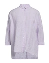 Rosso35 Woman Shirt Lilac Size 8 Linen In Purple