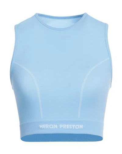 Heron Preston Woman Top Azure Size L/xl Polyamide, Elastane In Blue
