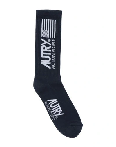 Autry Man Socks & Hosiery Midnight Blue Size 6-9 Cotton, Elastane, Elastic Fibres, Nylon In Blue
