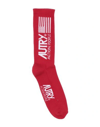 Autry Man Socks & Hosiery Red Size 10-13 Cotton, Elastane, Elastic Fibres, Nylon
