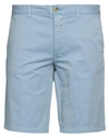 Blauer Man Shorts & Bermuda Shorts Light Blue Size 36 Cotton, Elastane