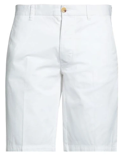 Blauer Man Shorts & Bermuda Shorts White Size 34 Cotton, Elastane