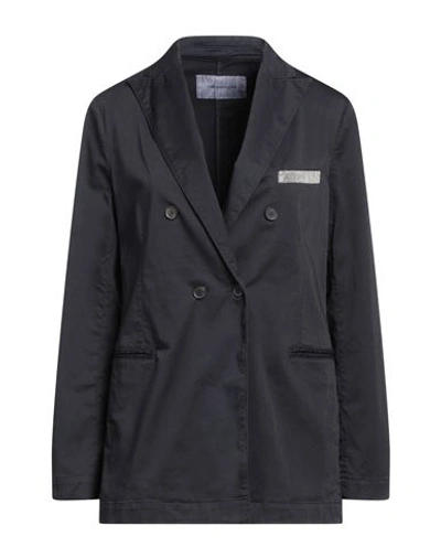 Fabiana Filippi Woman Blazer Midnight Blue Size 10 Cotton In Blue